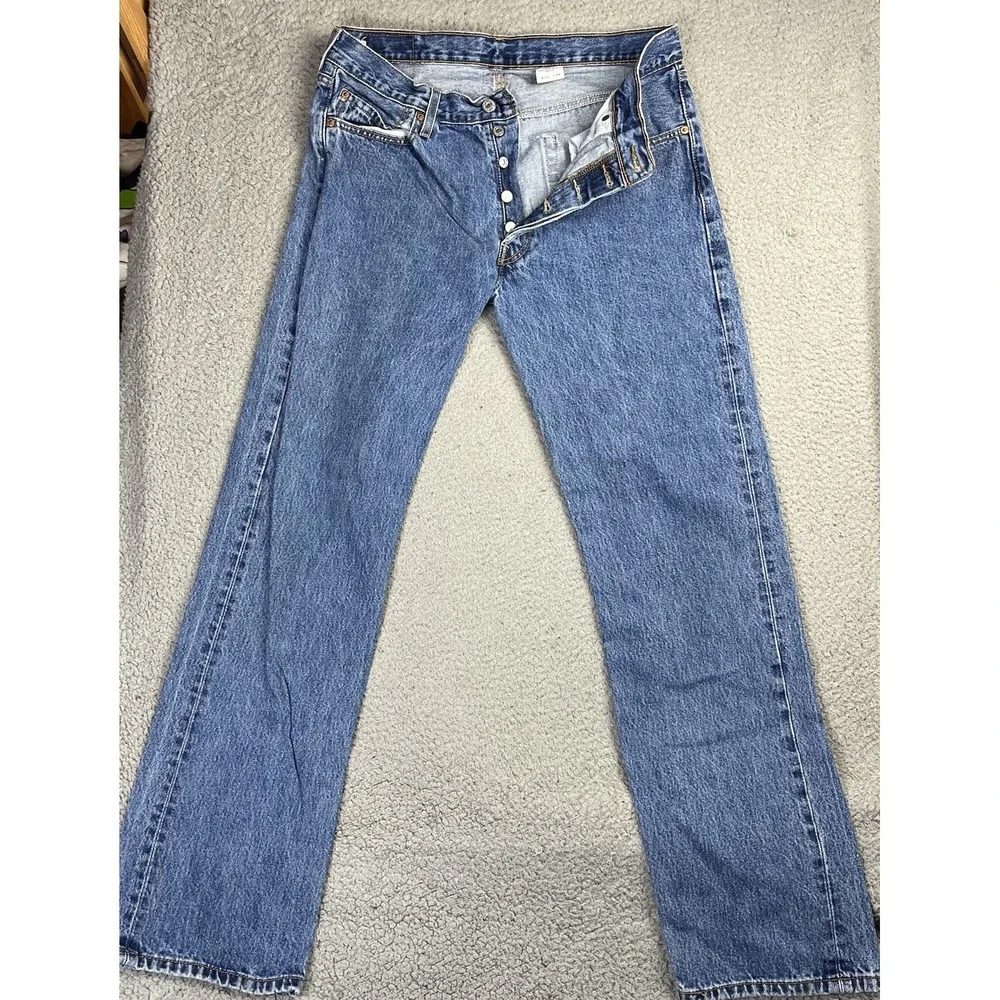 Levi's 501XX Blue Denim Straight Jeans Button Fly Regular Fit 5-Pocket Men 34x34